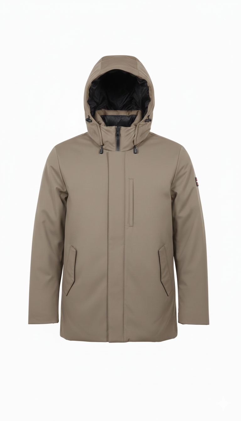 Giubbotto trapuntato con Zip e cappuccio