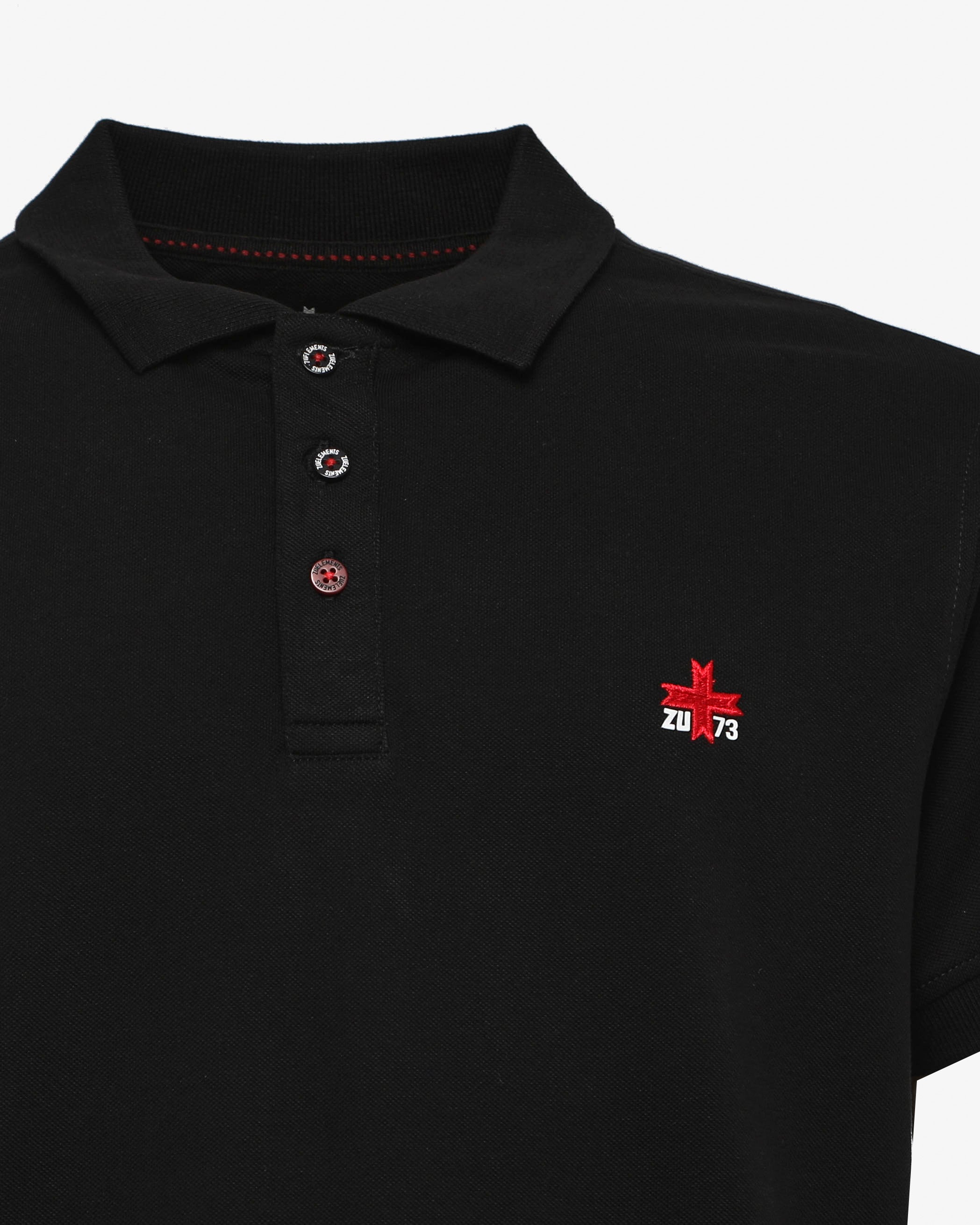 Polo piquet in puro cotone con logo ricamato e bottoni logati