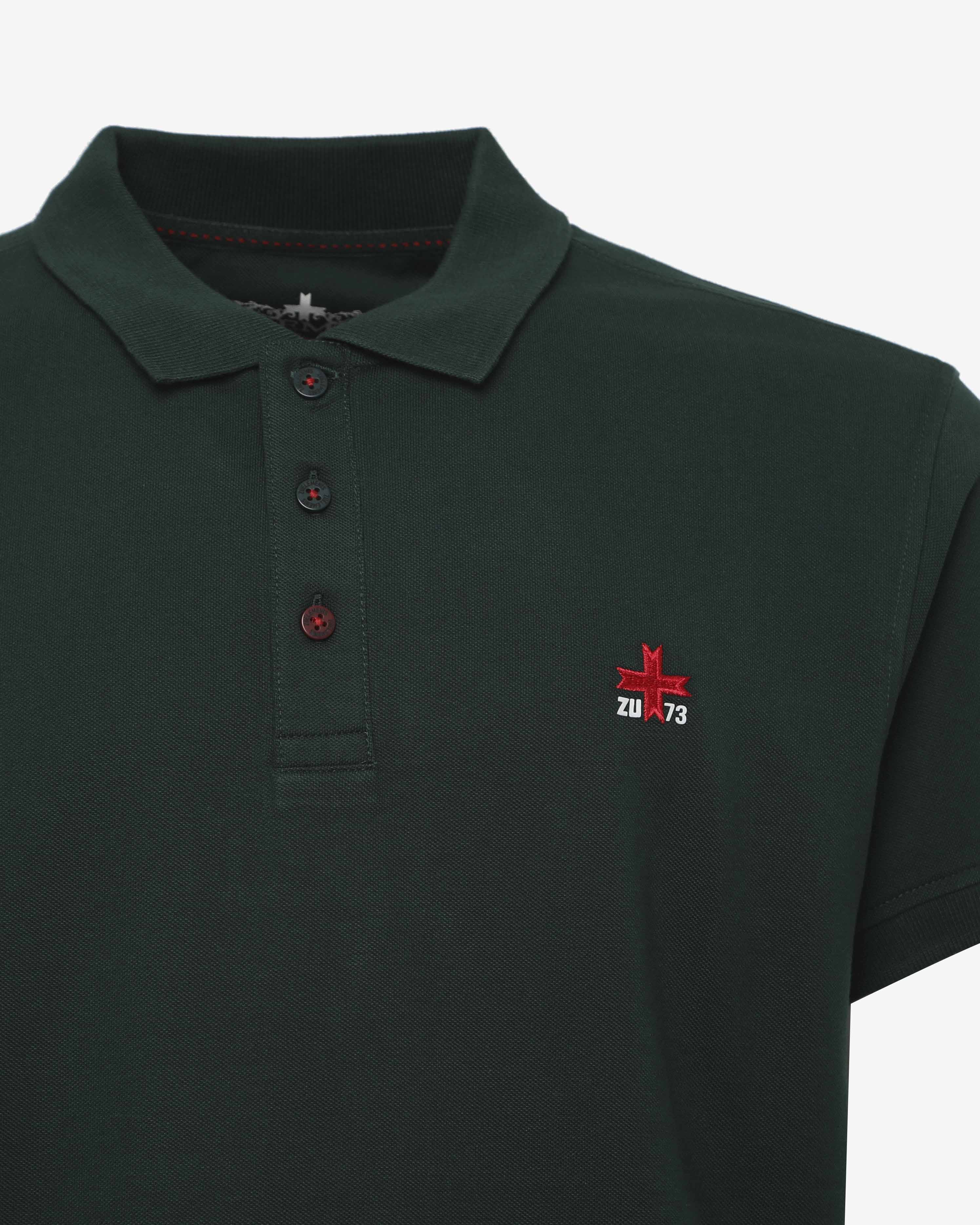 Polo piquet in puro cotone con logo ricamato e bottoni logati