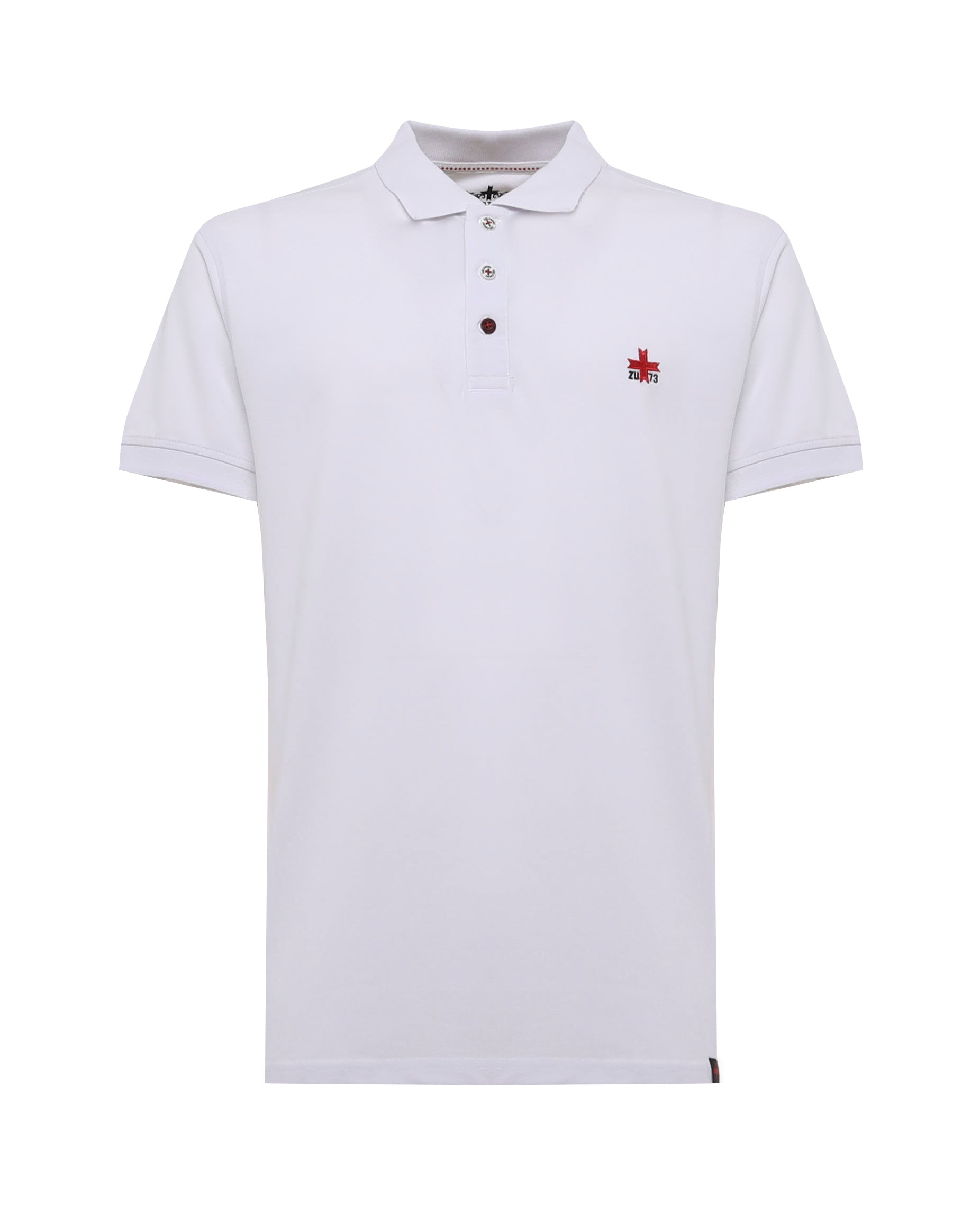 Polo piquet in puro cotone con logo ricamato e bottoni logati