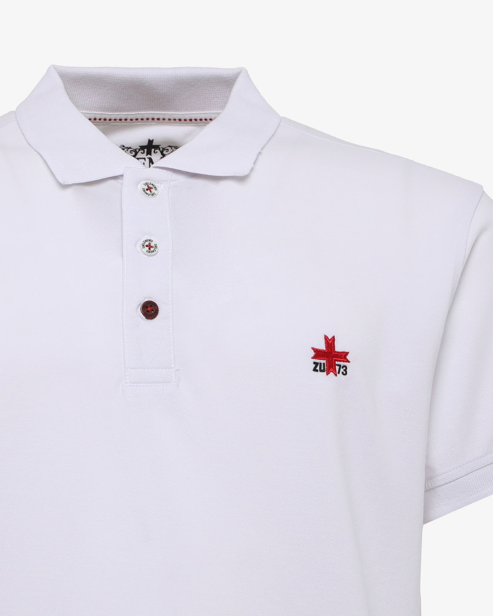 Polo piquet in puro cotone con logo ricamato e bottoni logati