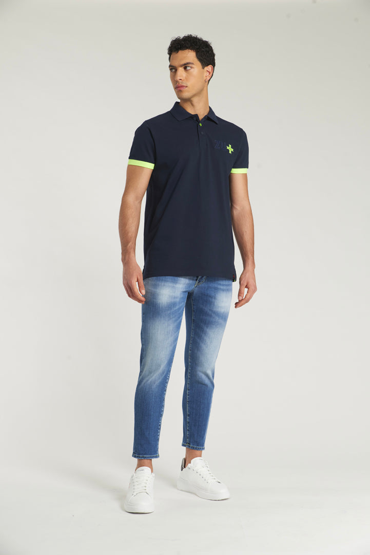 Polo piquet con logo ricamato