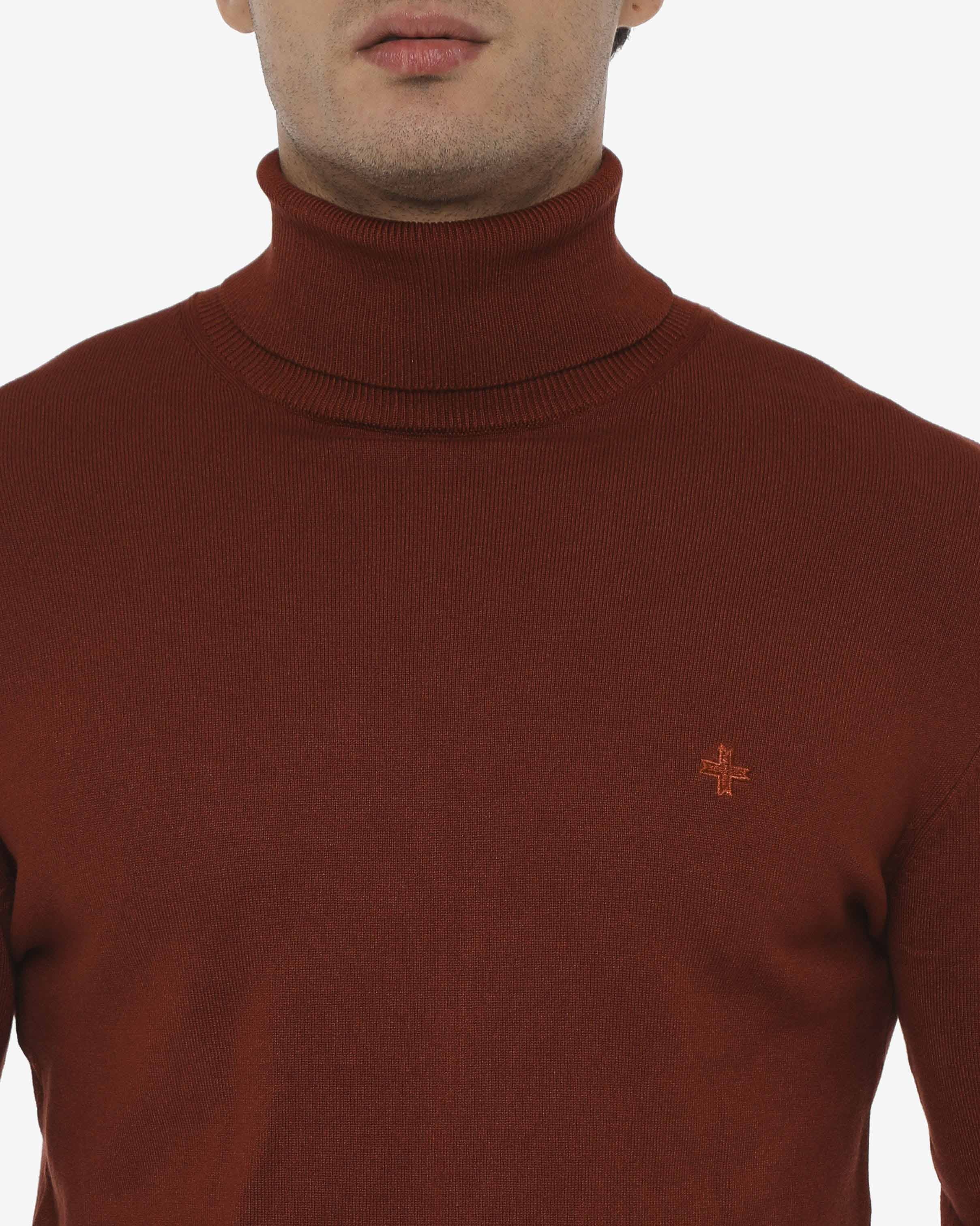 Maglia Collo alto con finiture a coste