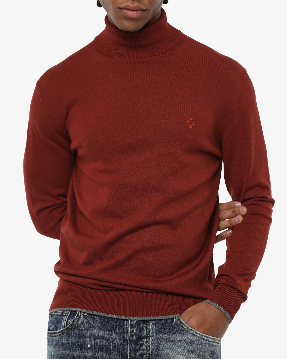 Maglia Collo alto con finiture a coste