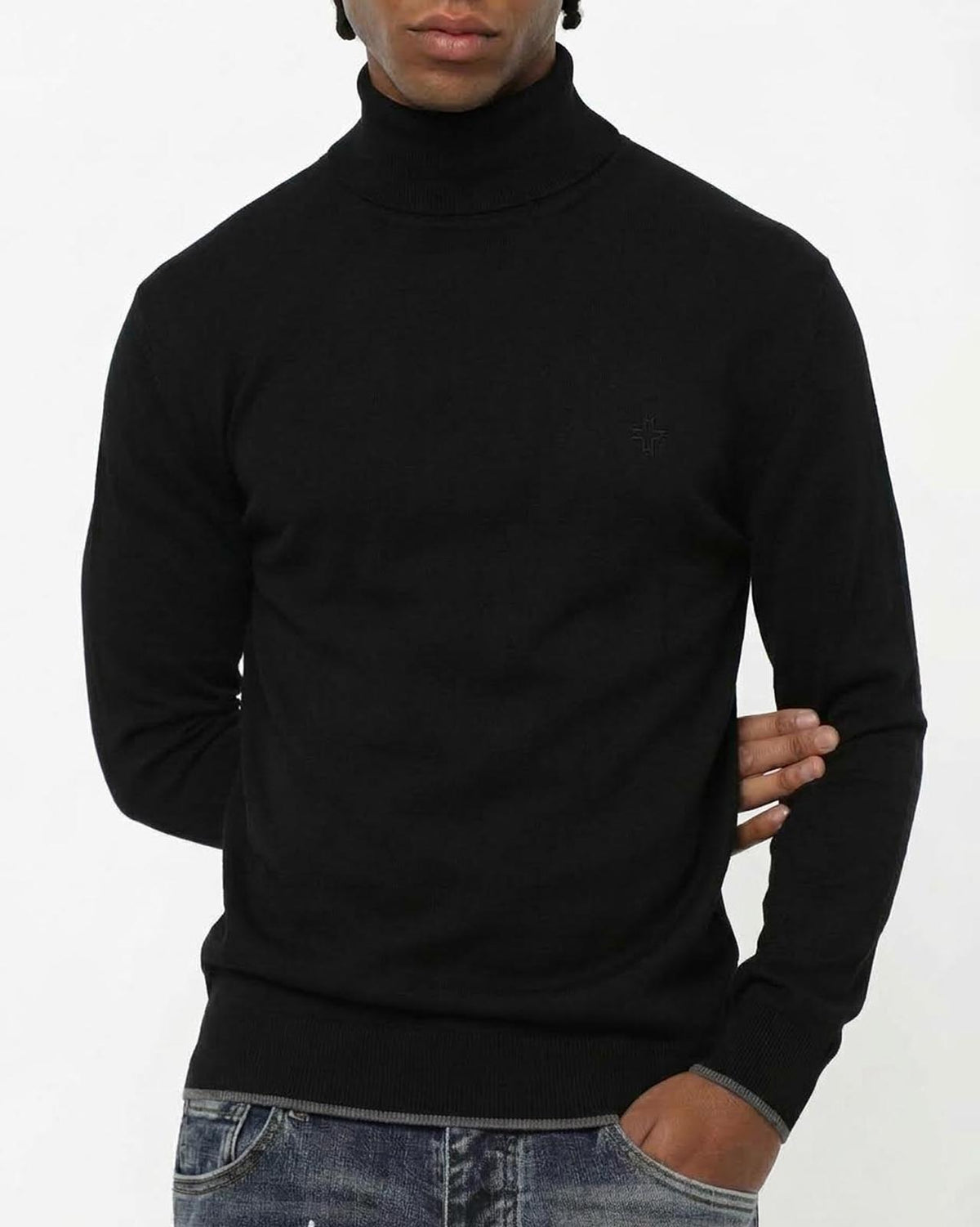 Maglia Collo alto con finiture a coste