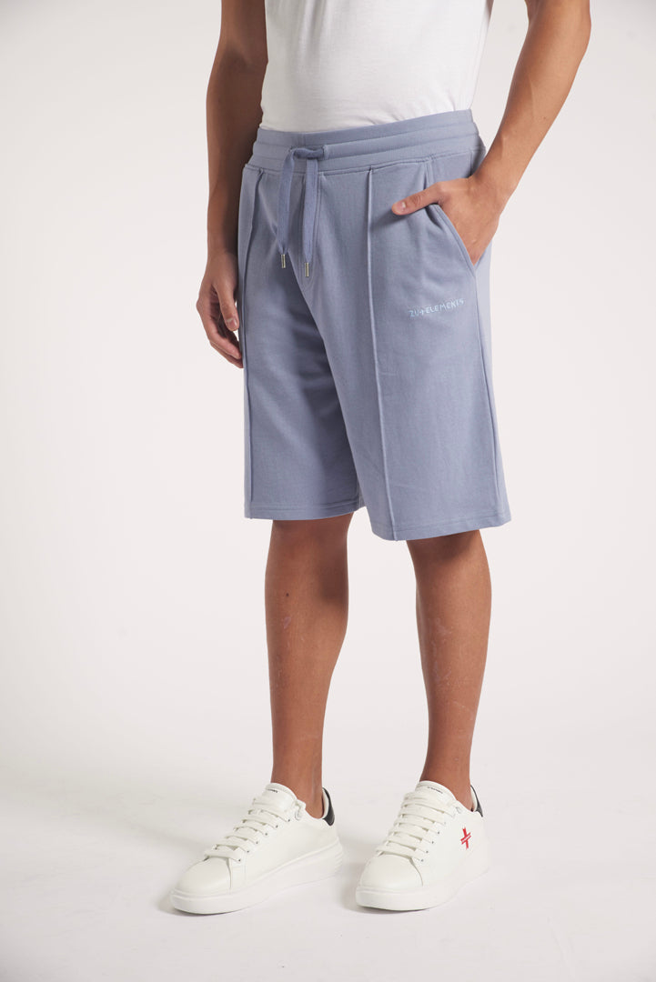 Relaxed fleece Bermuda shorts with embroidery
