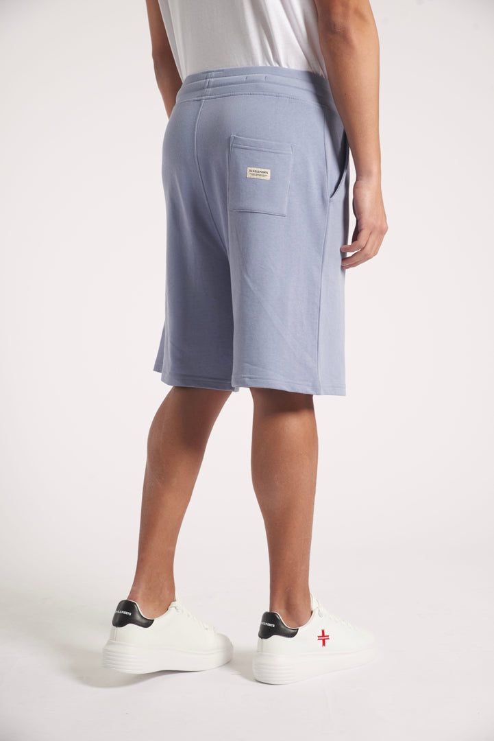 Relaxed fleece Bermuda shorts with embroidery