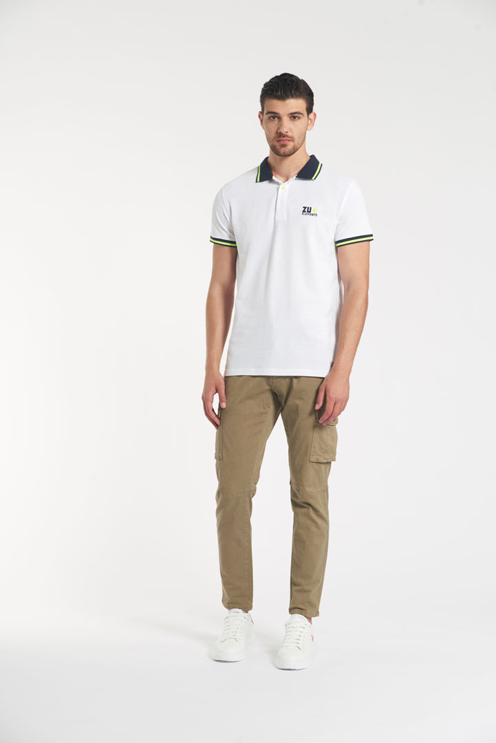 Polo piquet con dettagli fluo