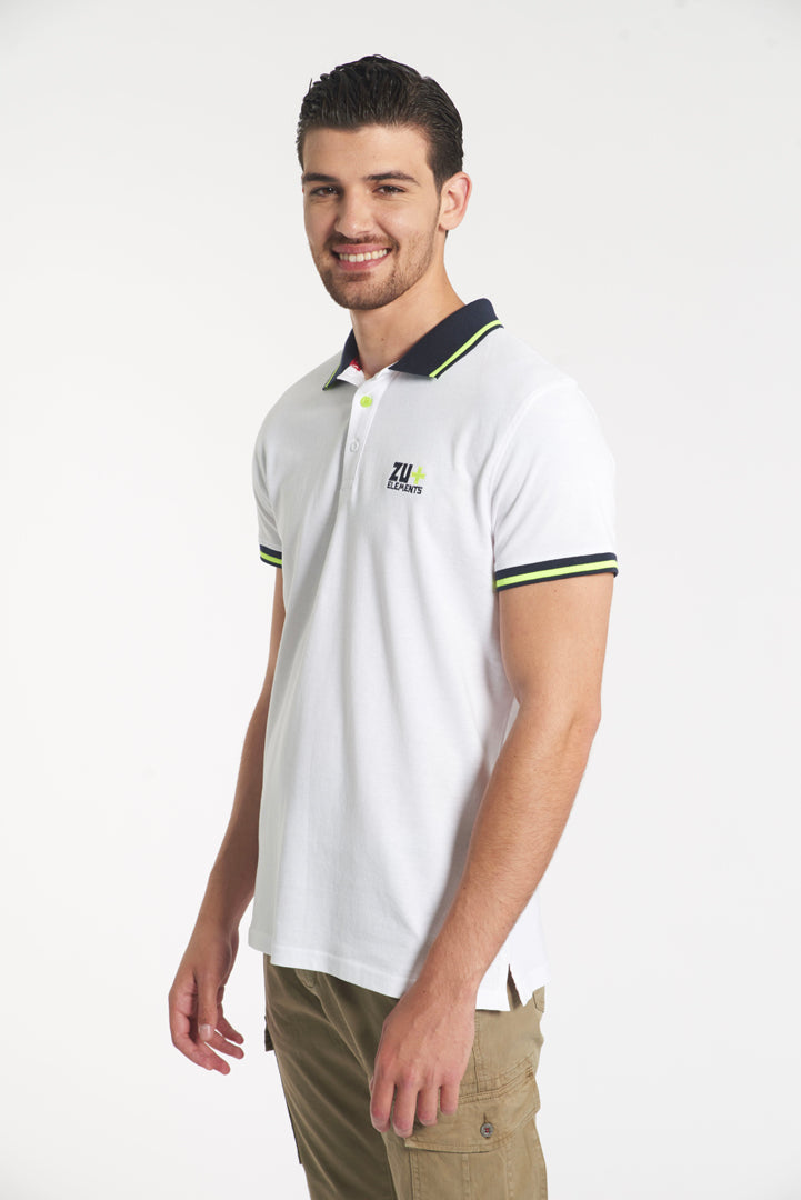 Polo piquet con dettagli fluo
