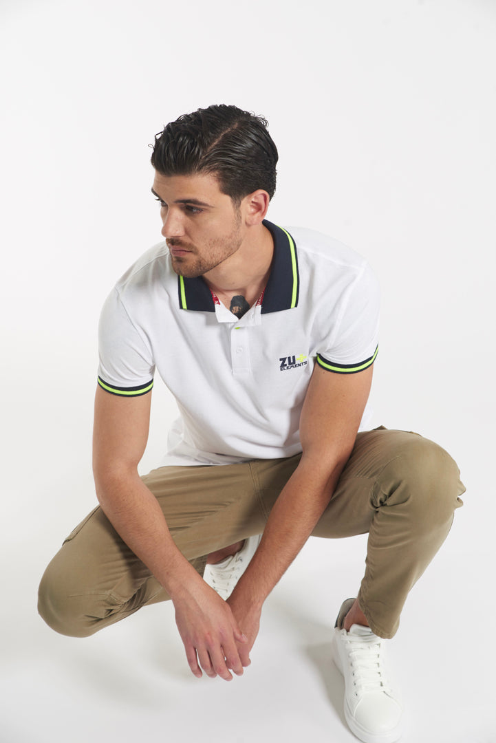 Polo piquet con dettagli fluo