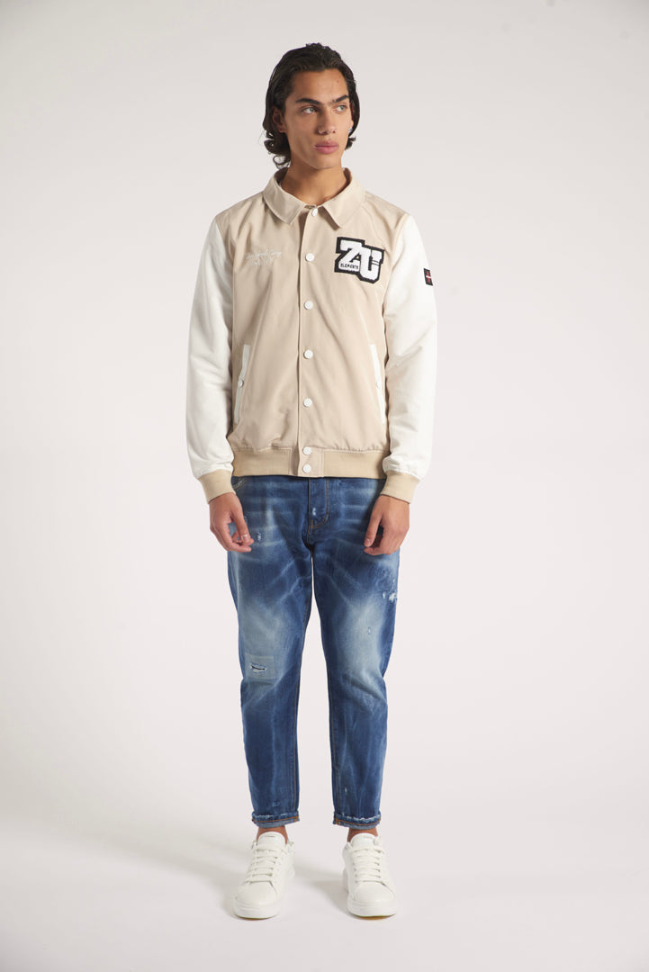 Varsity jacket with buttons