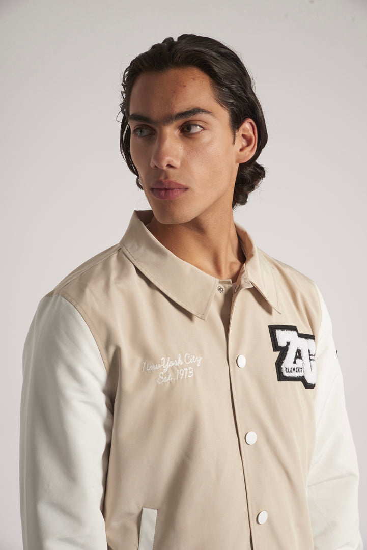 Varsity jacket with buttons