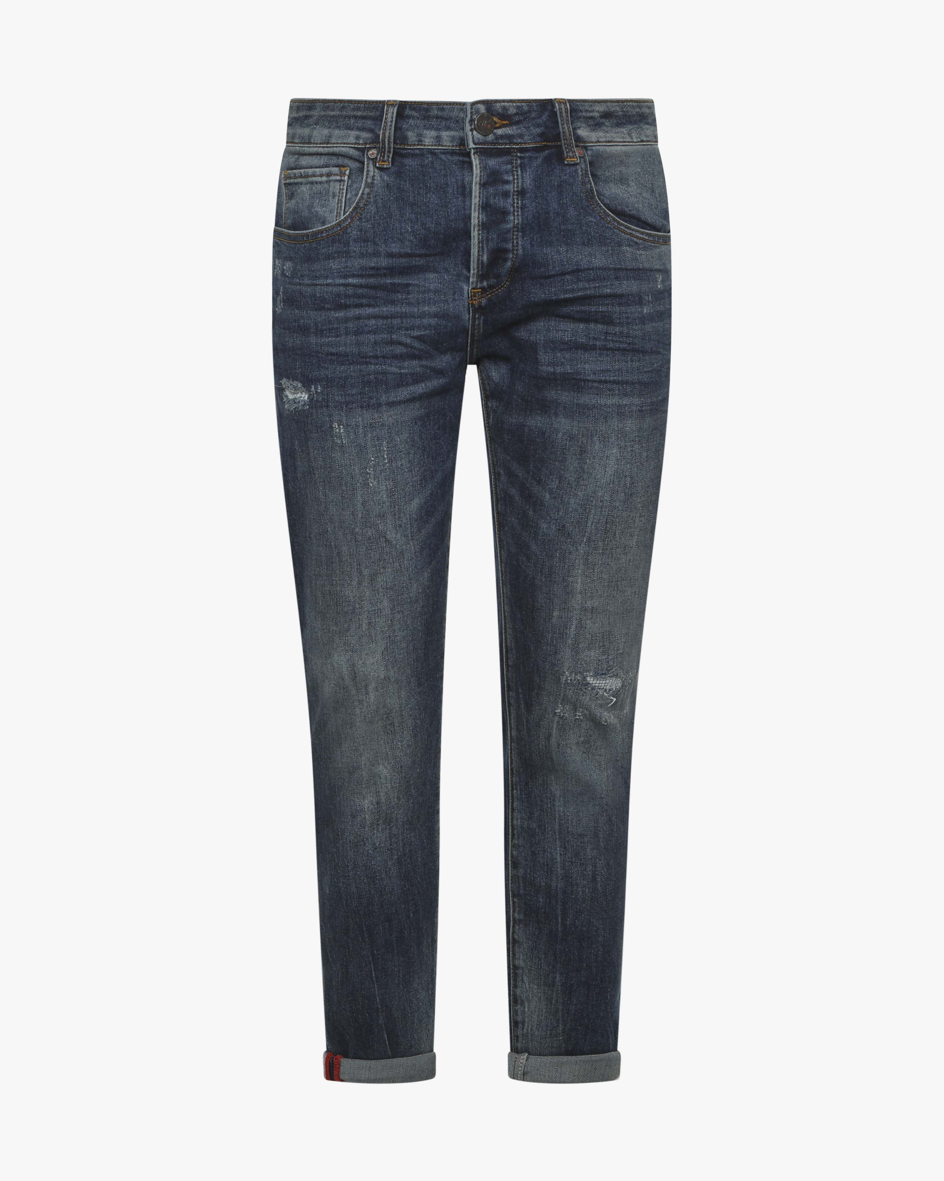 Jeans Slim Fit - Dark Blue con spruzzature