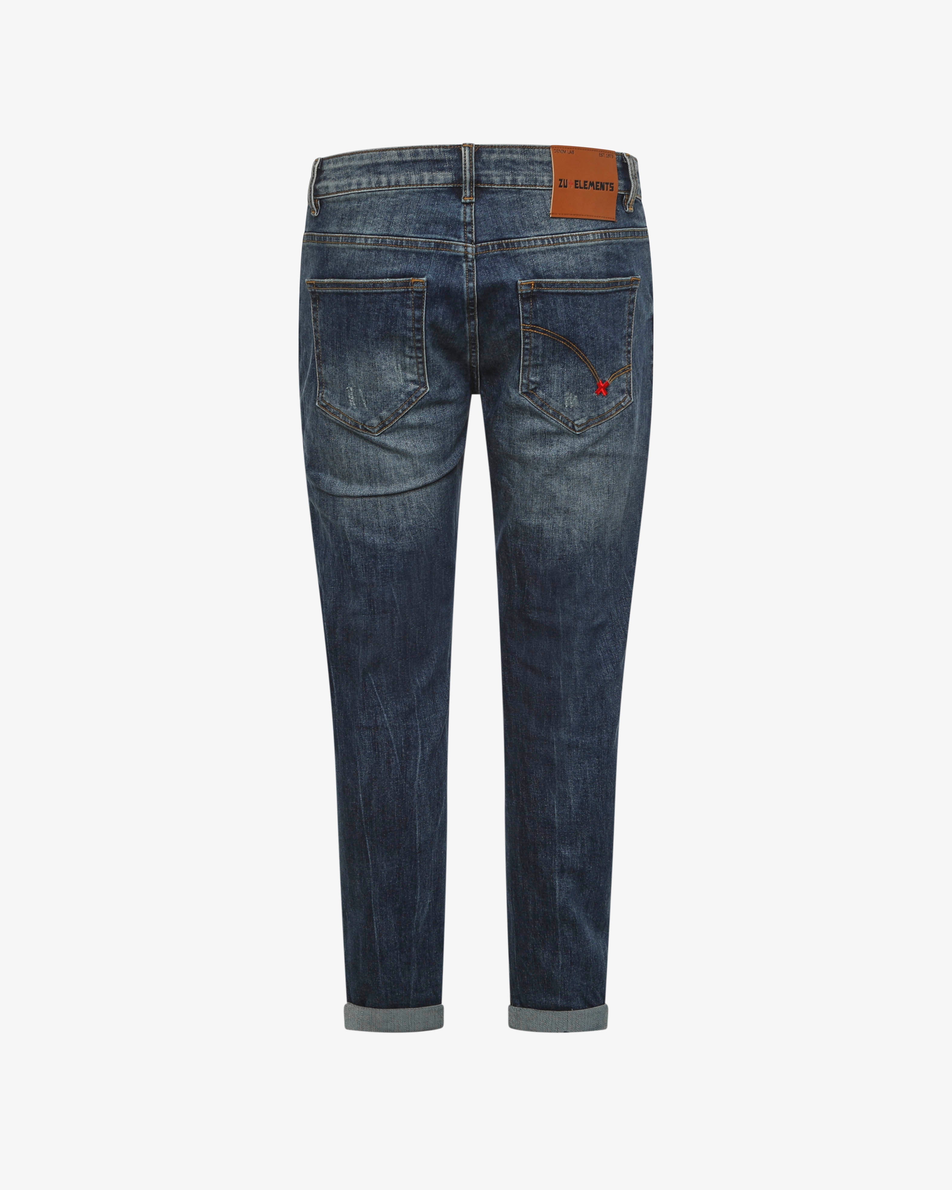 Jeans Slim Fit - Dark Blue con spruzzature