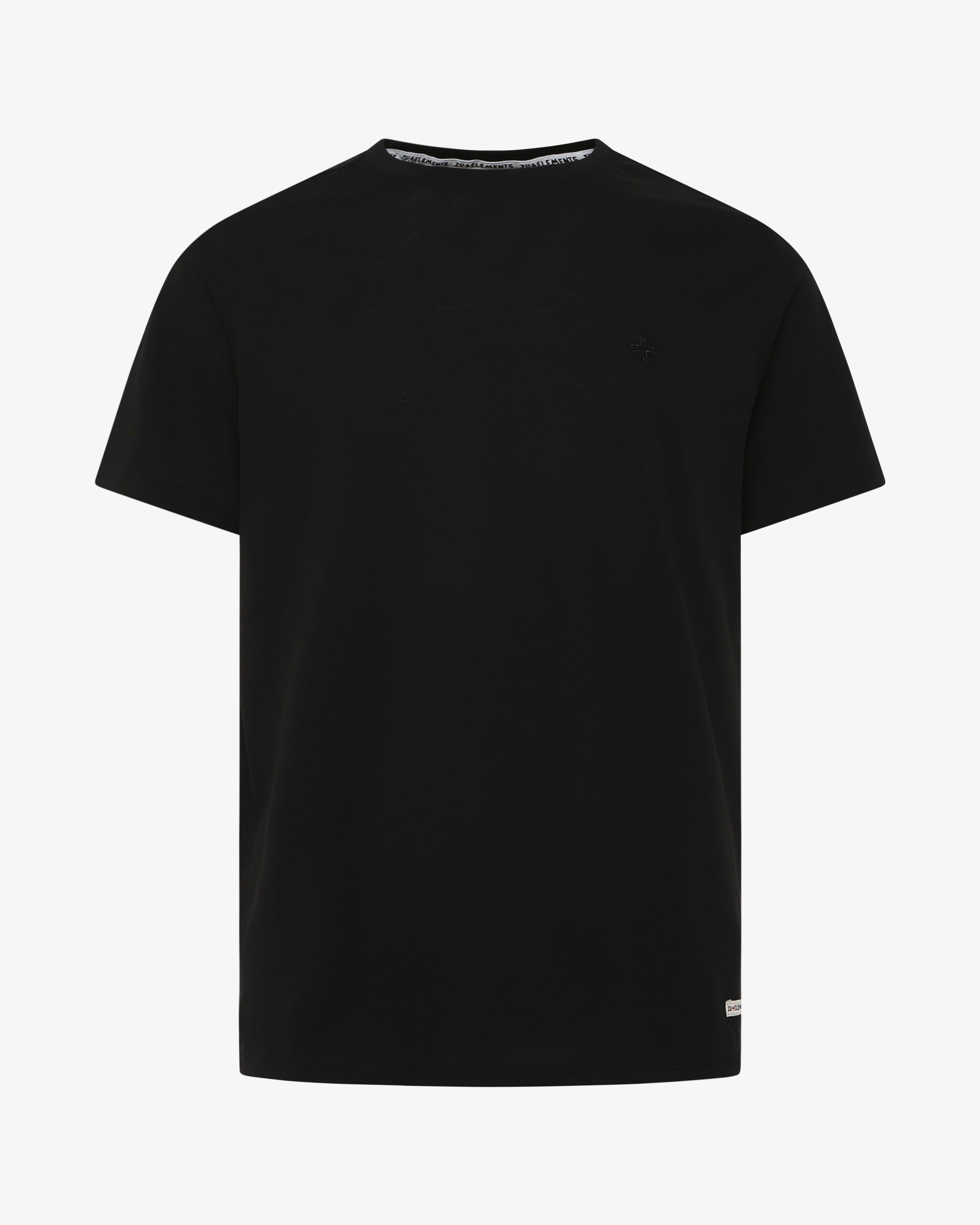 T-shirt girocollo maniche corte con micrologo ricamato