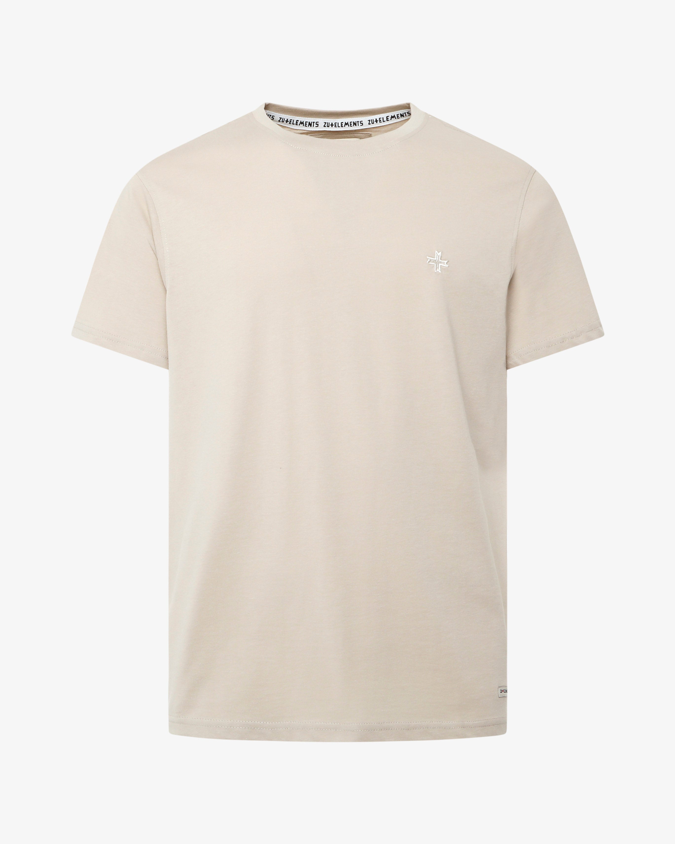 T-shirt girocollo maniche corte con micrologo ricamato
