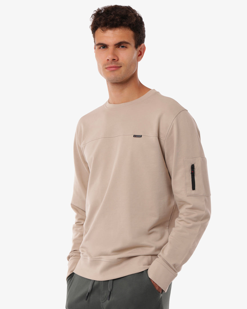 Felpa girocollo con taglio sul petto