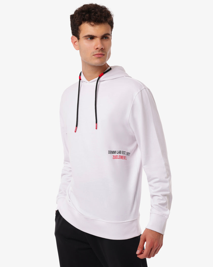 Felpa con cappuccio e macrologo sul retro