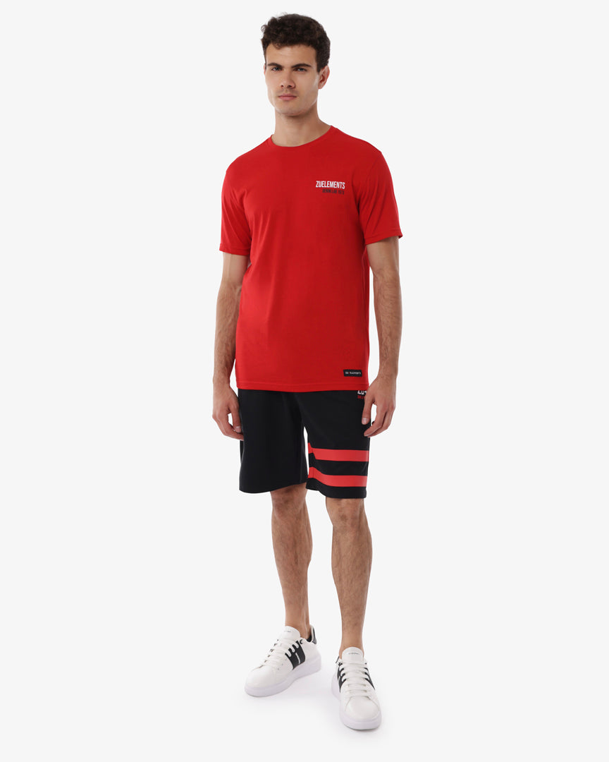 T-shirt con micrologo e stampa sul retro