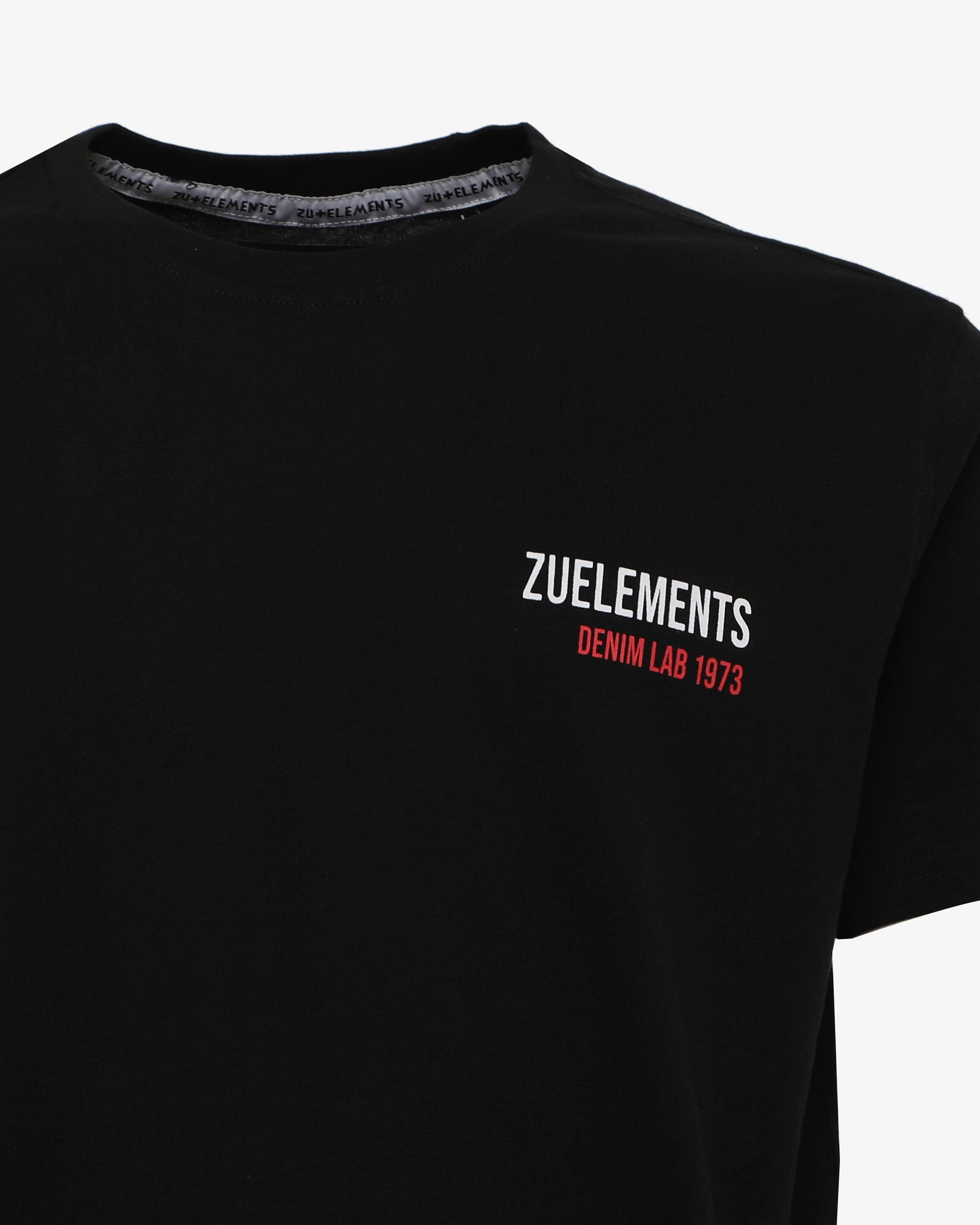 T-shirt con micrologo e stampa sul retro