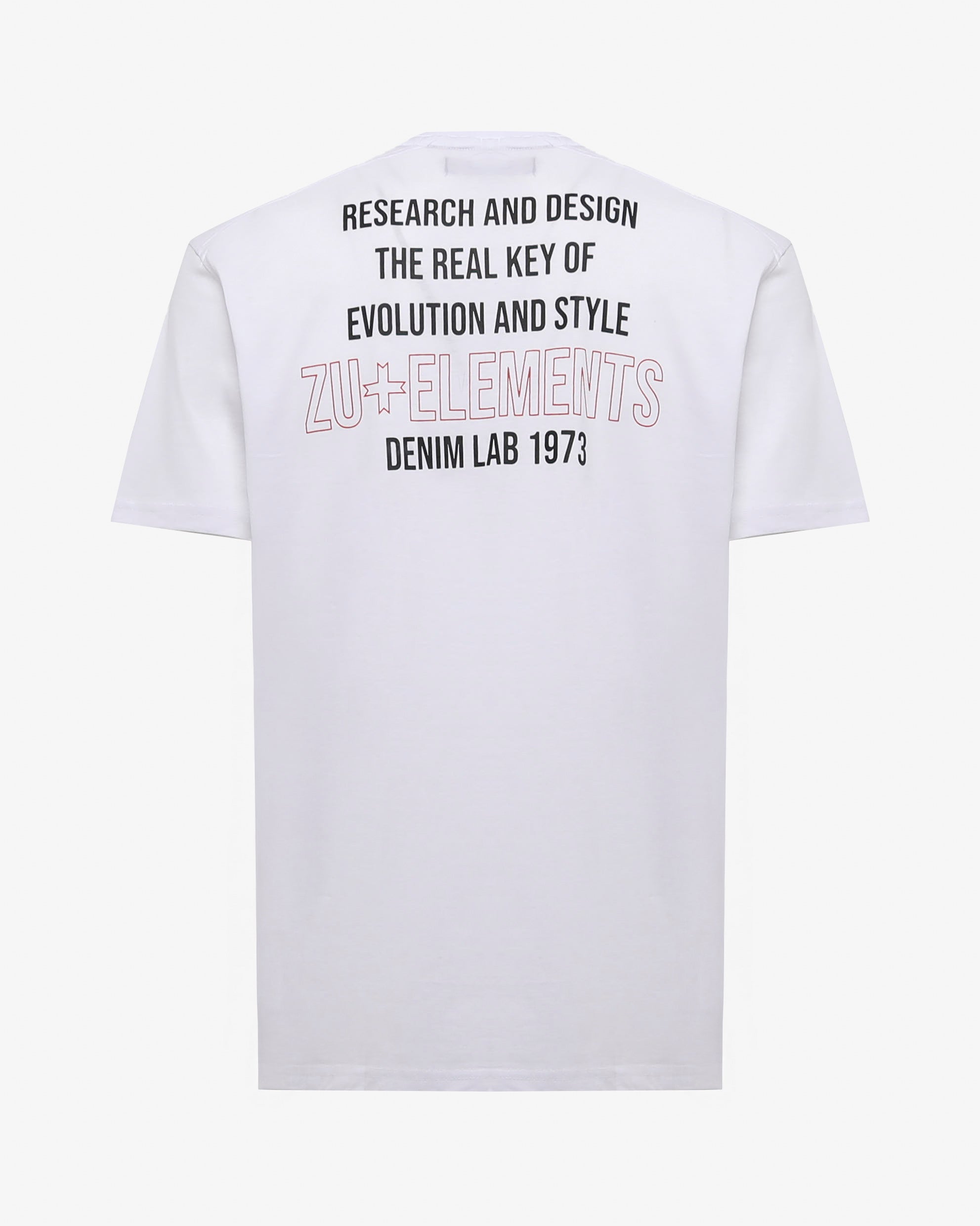T-shirt con micrologo e stampa sul retro
