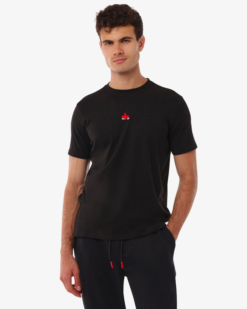 T-shirt con micrologo ricamato sul petto