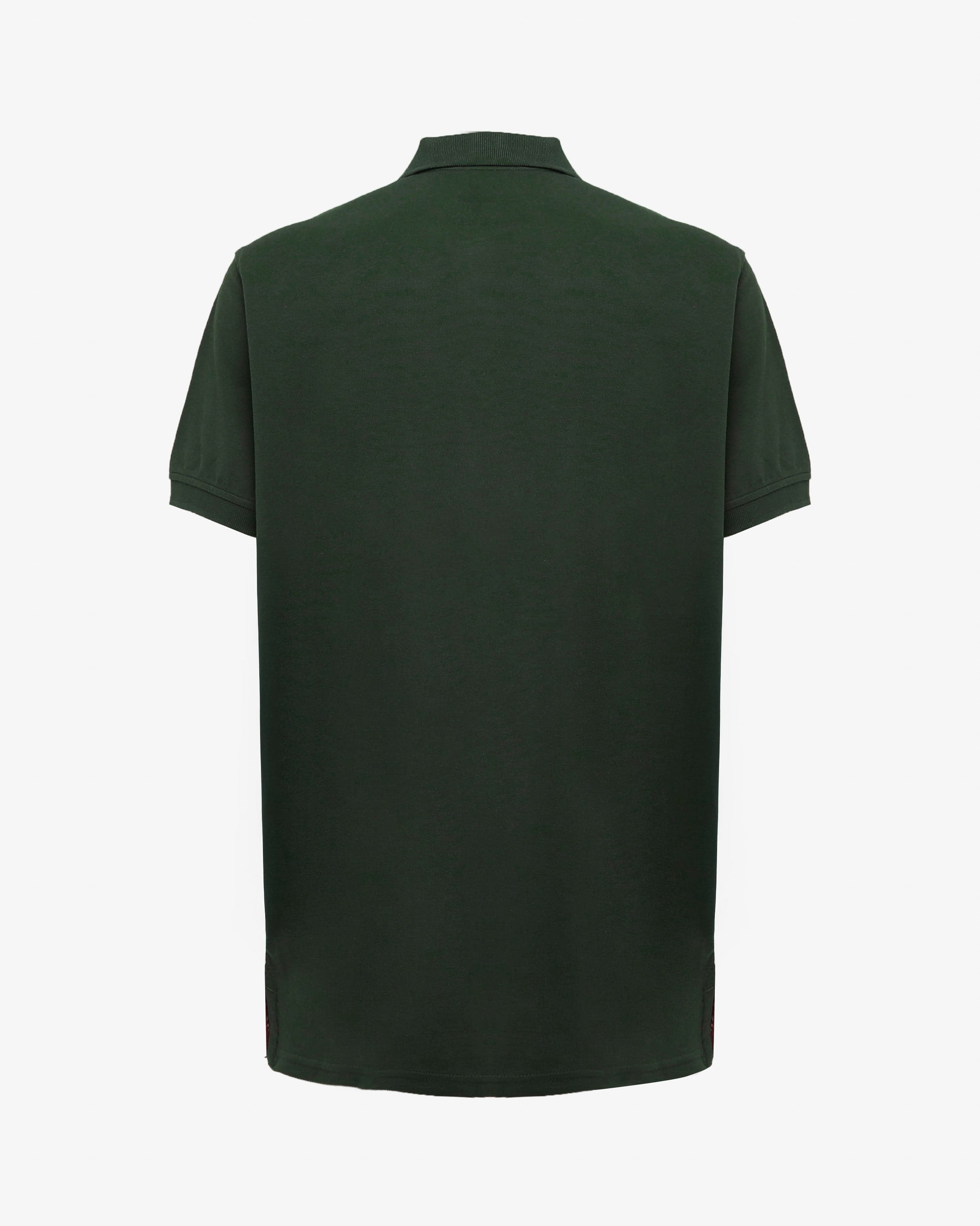 Polo in piquet con logo ricamato e dettagli sul fondo