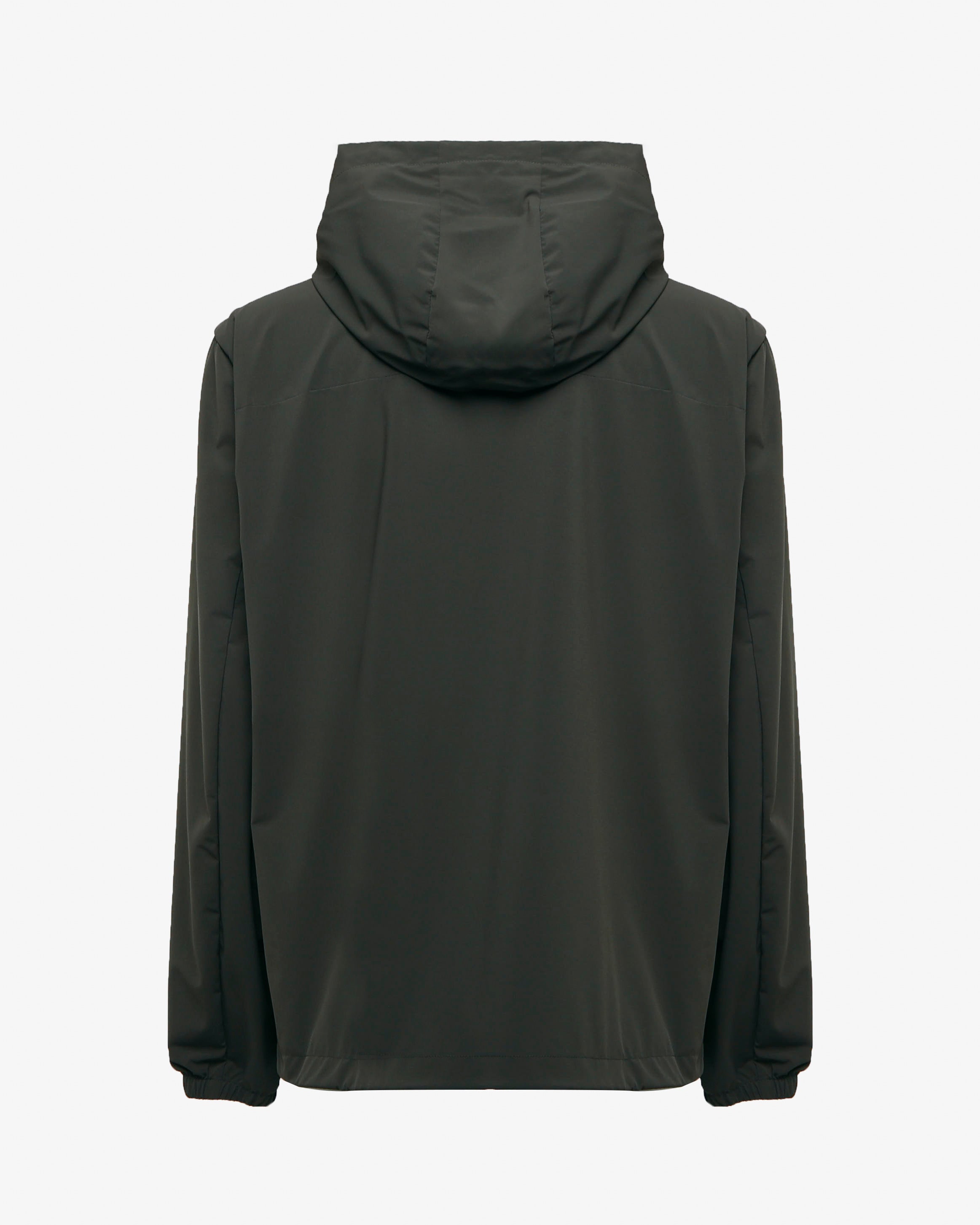 Giubbino zip con cappuccio e chiusura frontale