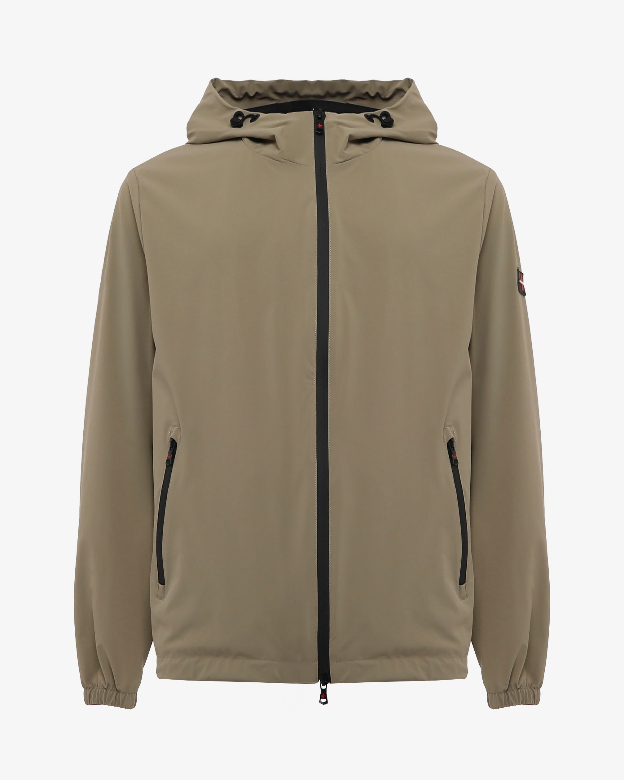 Giubbino zip con cappuccio e chiusura frontale