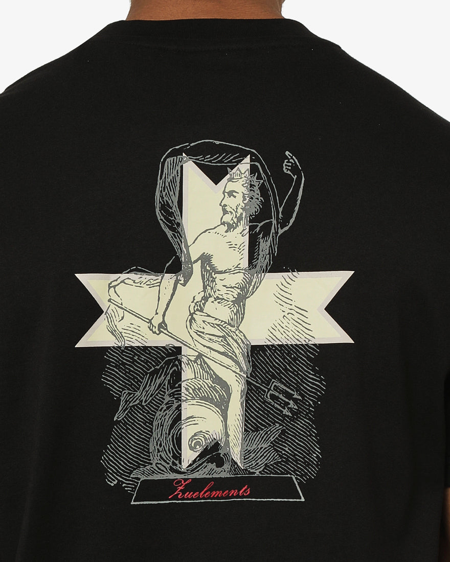 T-shirt girocollo maniche corte con stampa logata lato cuore e sul retro