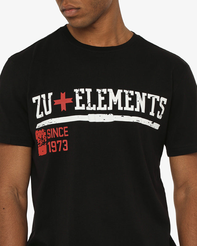 T-shirt girocollo maniche corte, stampa frontale, bandina laterale in gross grain applicata