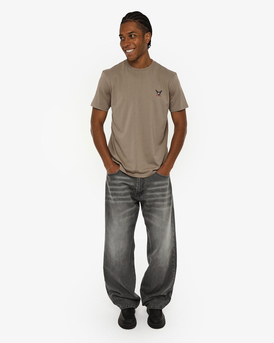 T-shirt girocollo maniche corte, stampa lato cuore e sul dietro