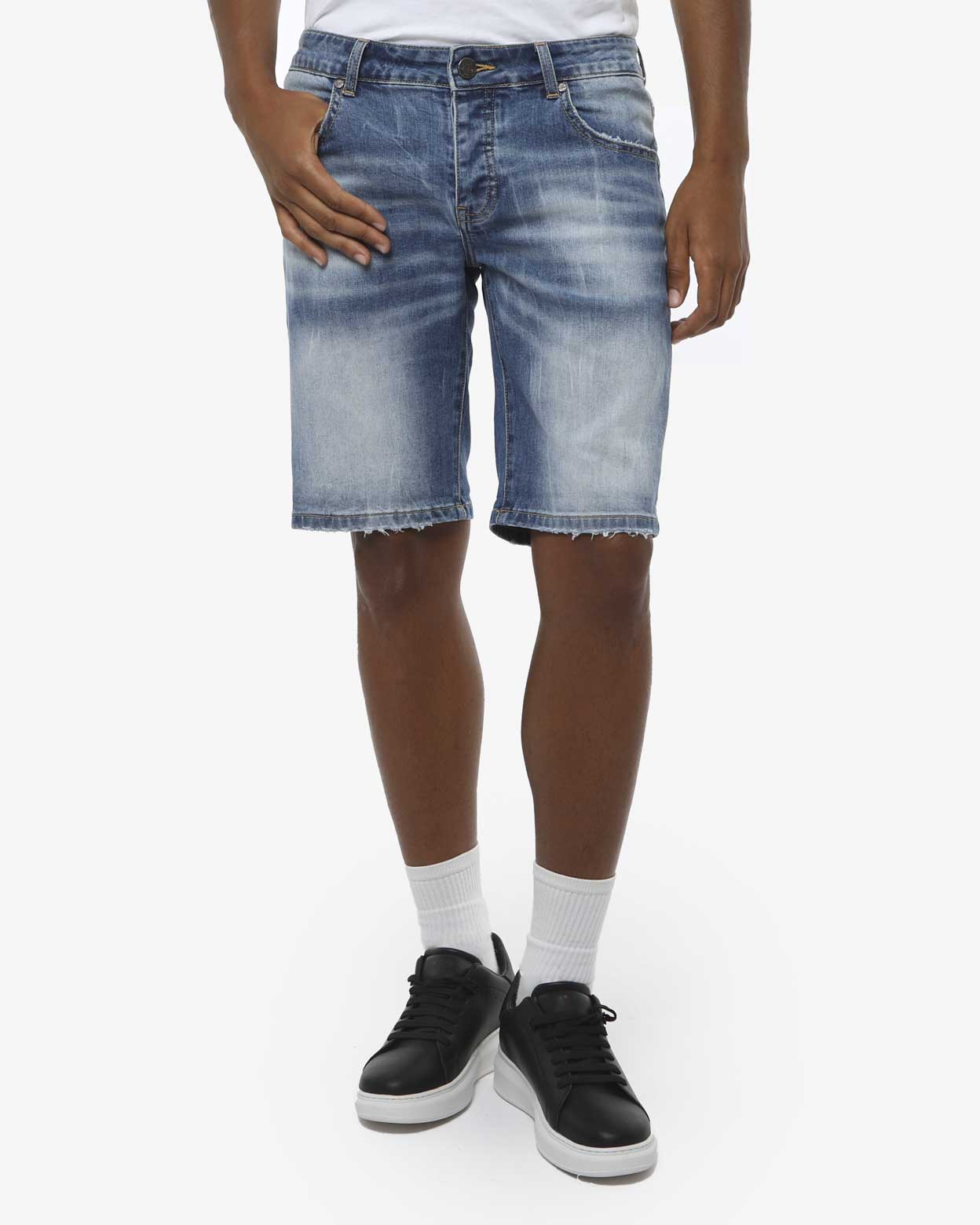 Bermuda jeans in tono blue