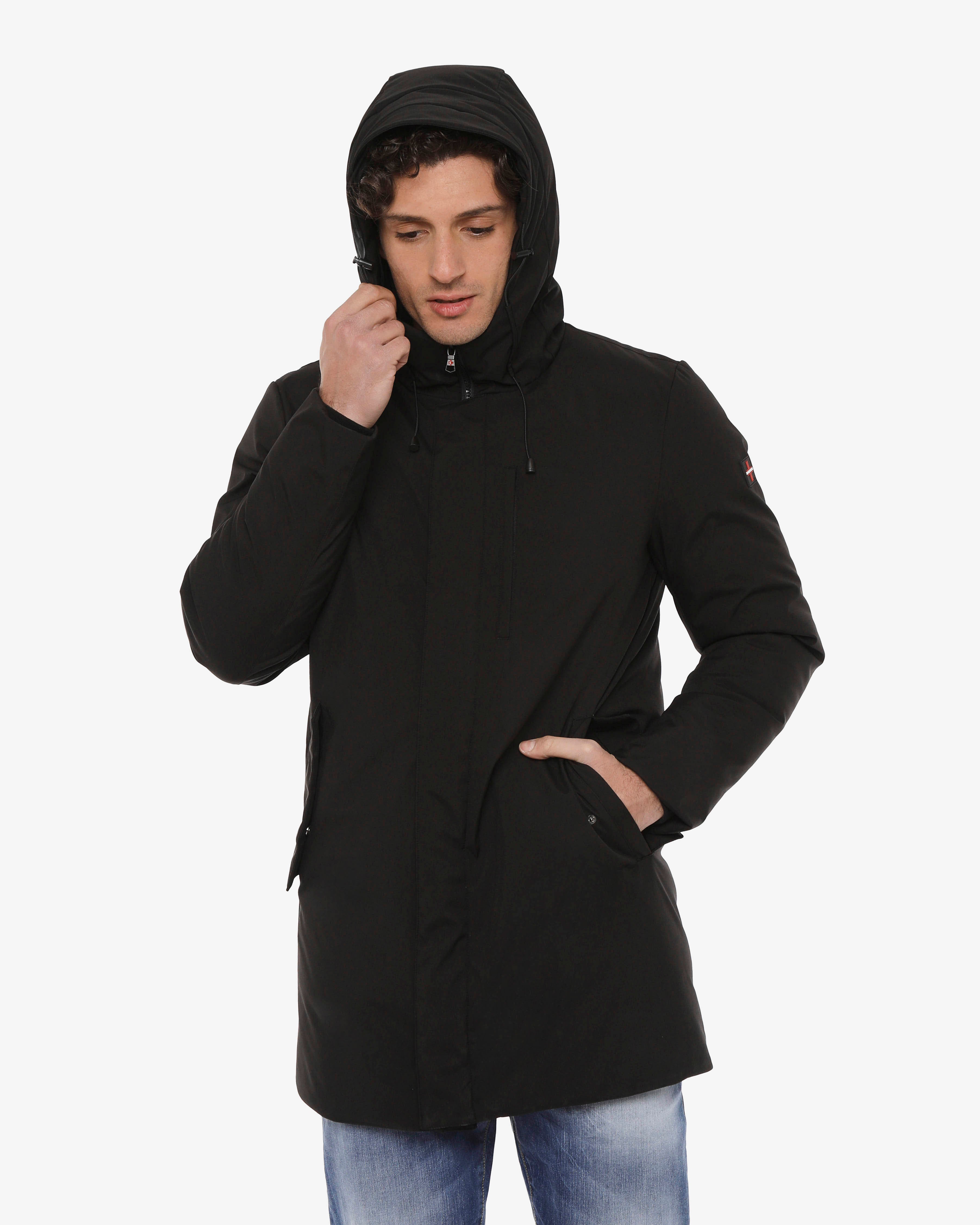 Giubbotto trapuntato con Zip e cappuccio