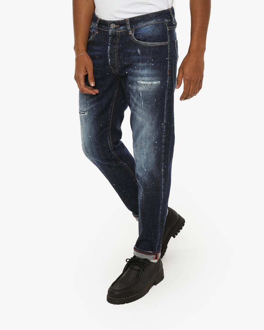Jeans slim fit Sammy dark blue con piccoli strappi