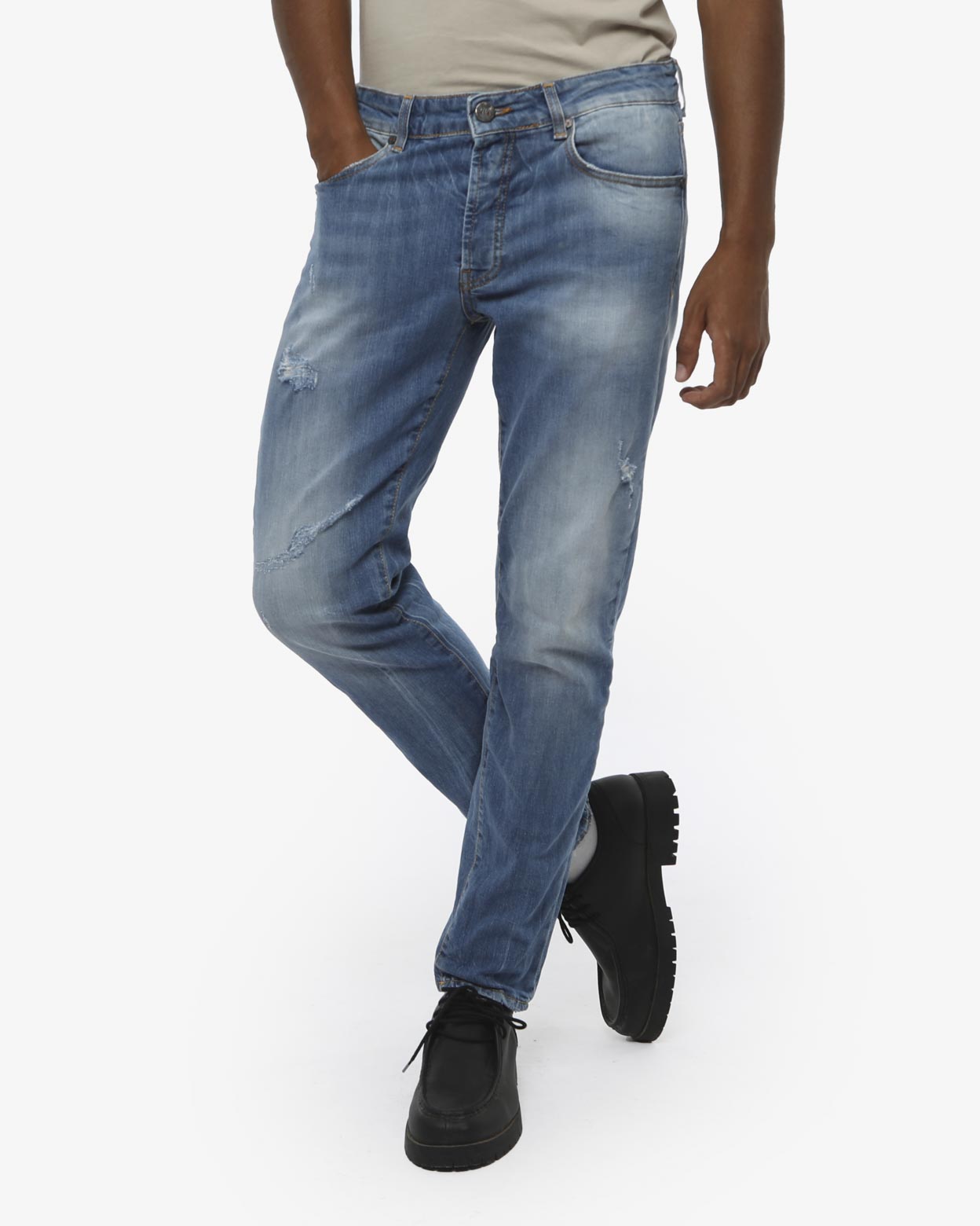 Jeans slim fit Sammy in tono medium blue