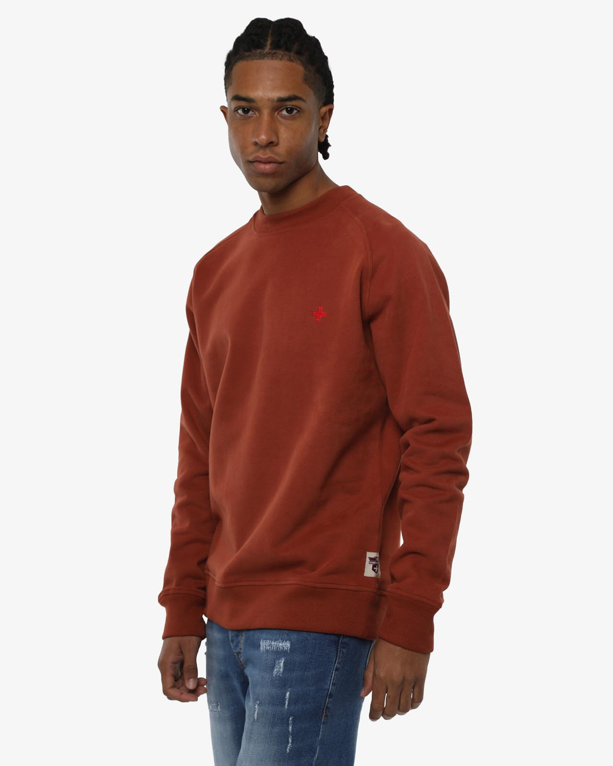 Felpa Carbon girocollo con manica raglan