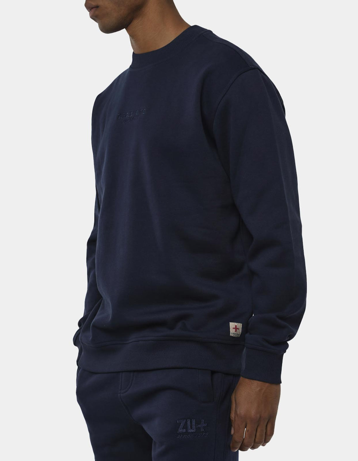 Felpa girocollo relaxed fit con ricamo in tono
