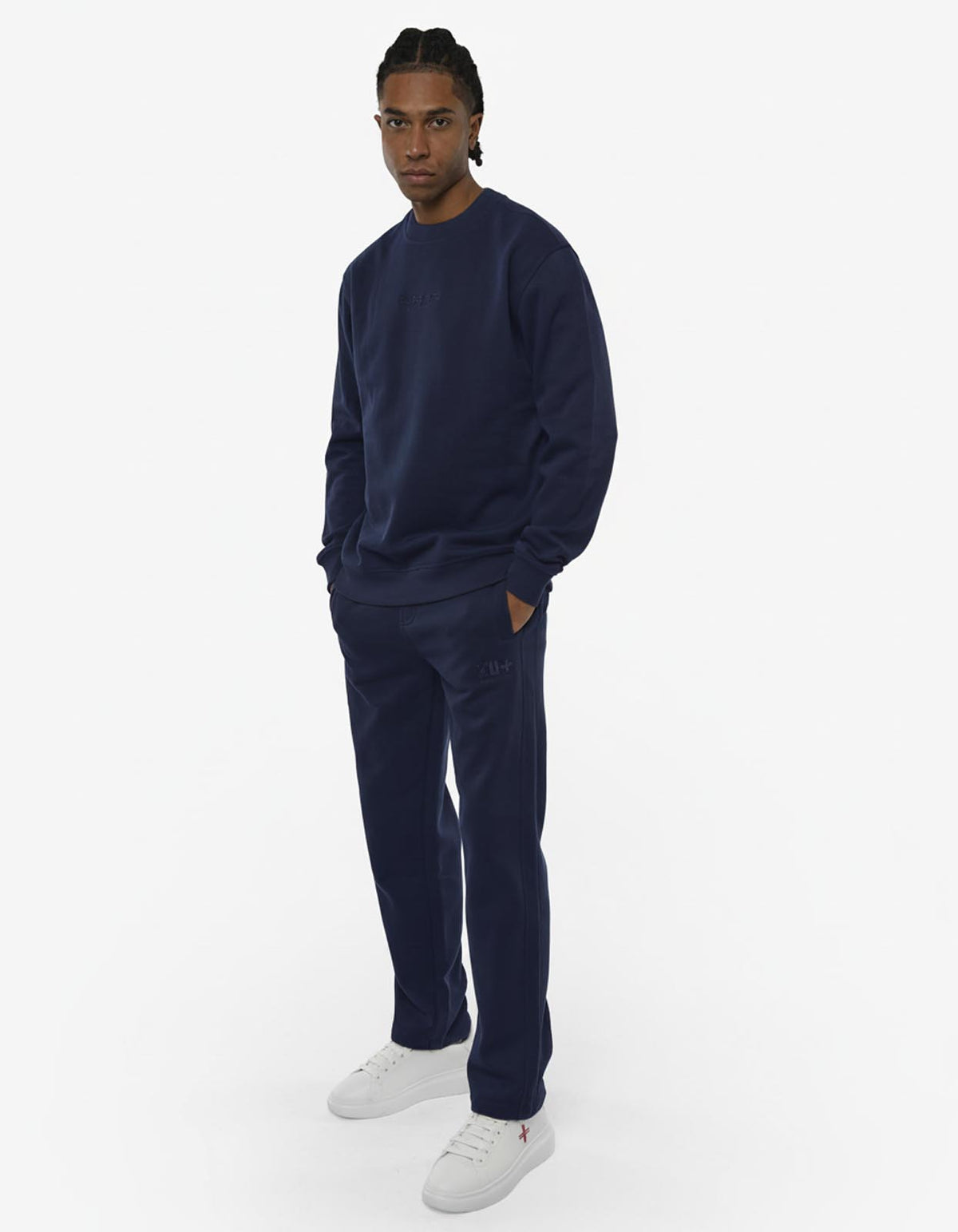 Pantaloni in felpa con ricamo in tono