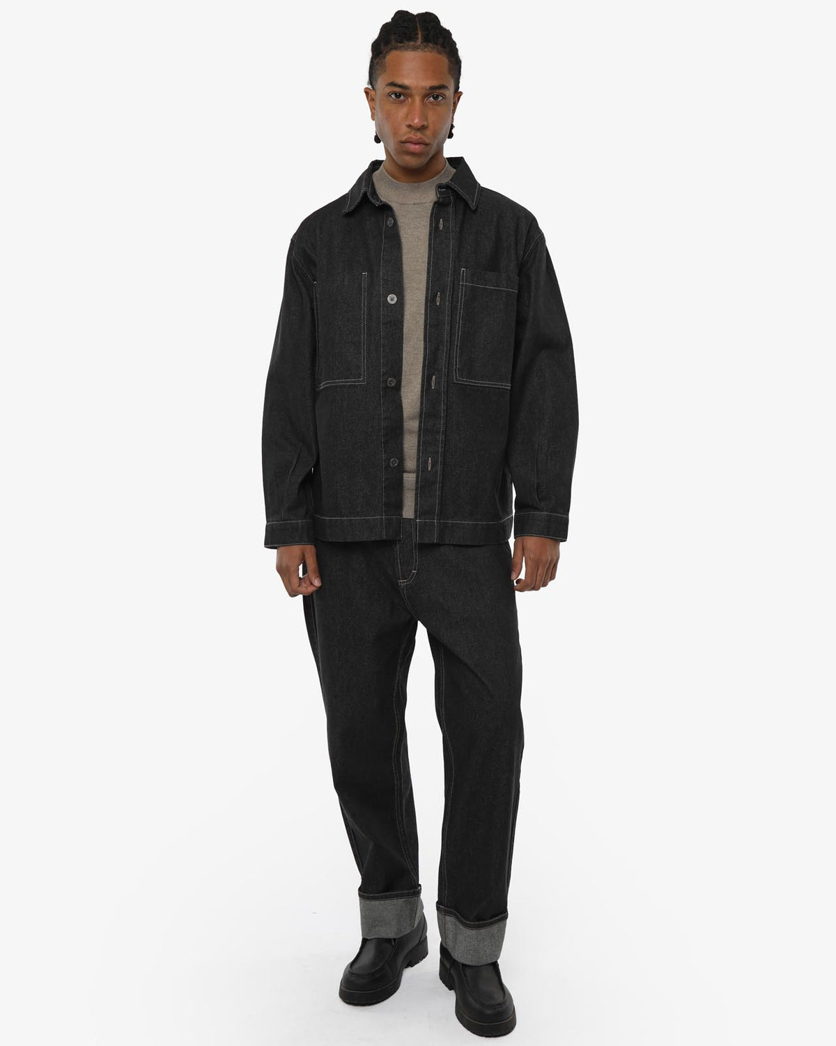 Overshirt in denim lavaggio zero