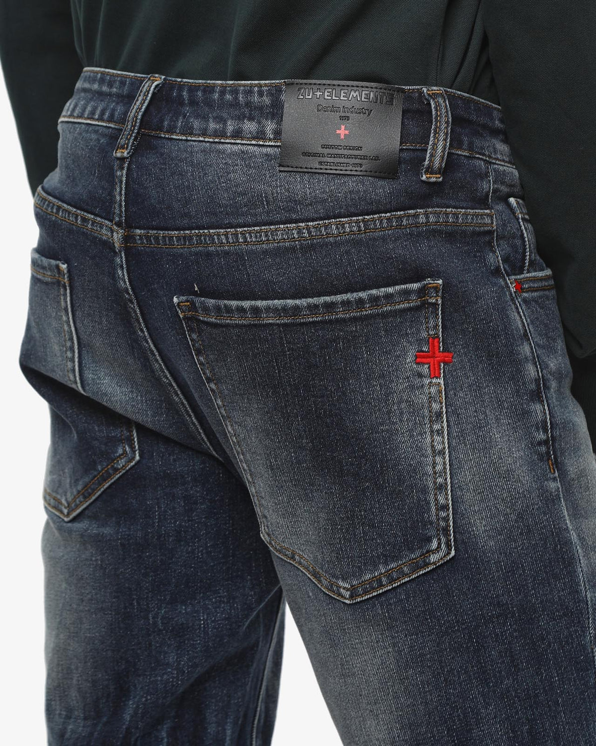 Jeans slim fit Sammy dark blue con ricamo a contrasto
