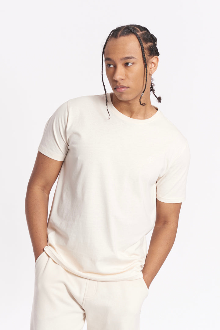 T-Shirt con ricamo tono su tono