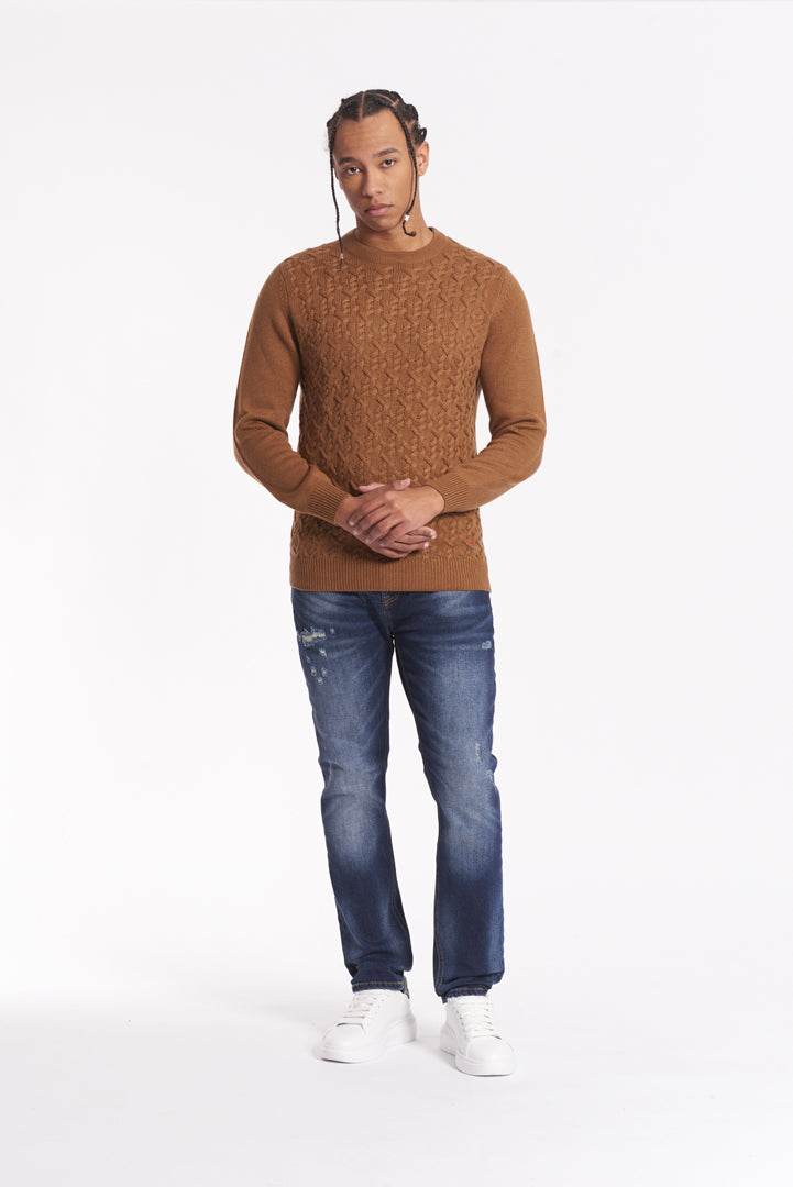 Maglia Girocollo con pattern "braids"