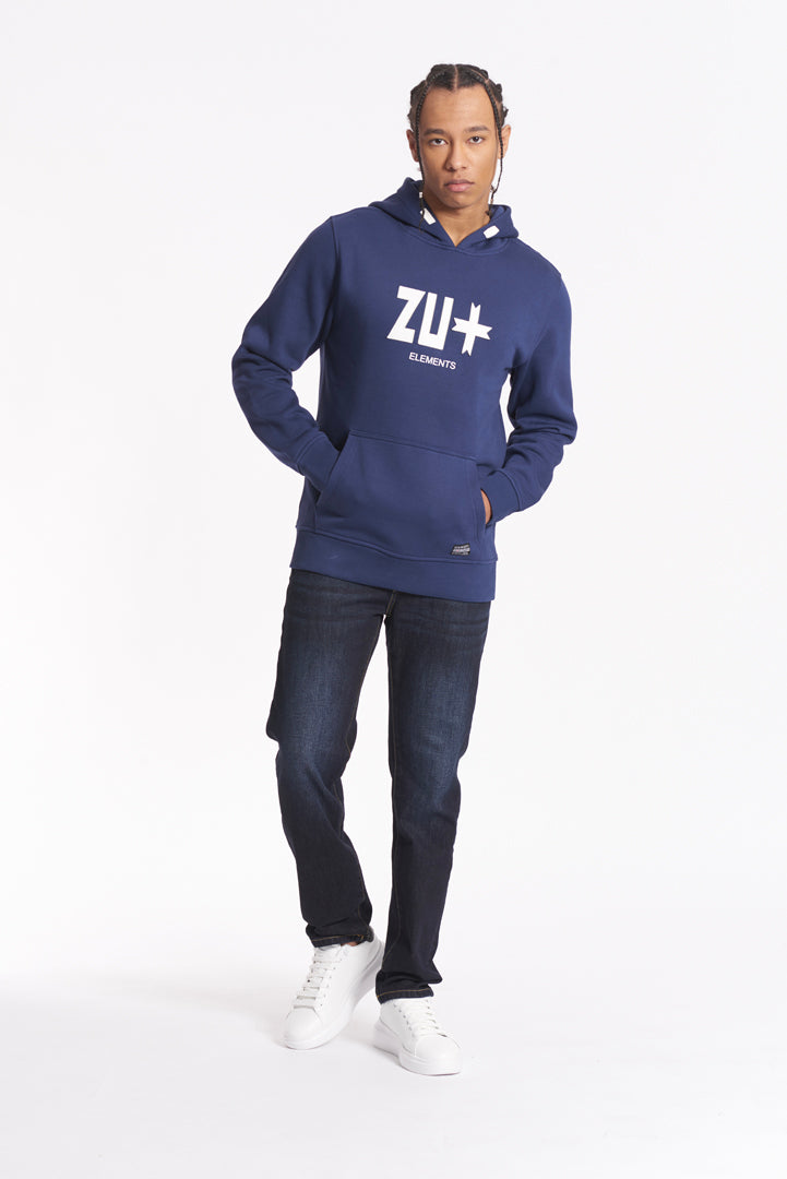 Felpa con cappuccio e macrologo in ricamo