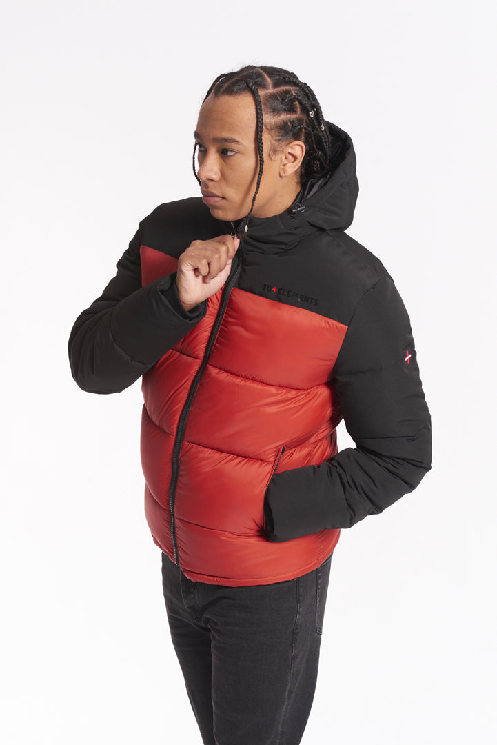 Two-tone jacket with zip and hood – Zu Elements - Main Image