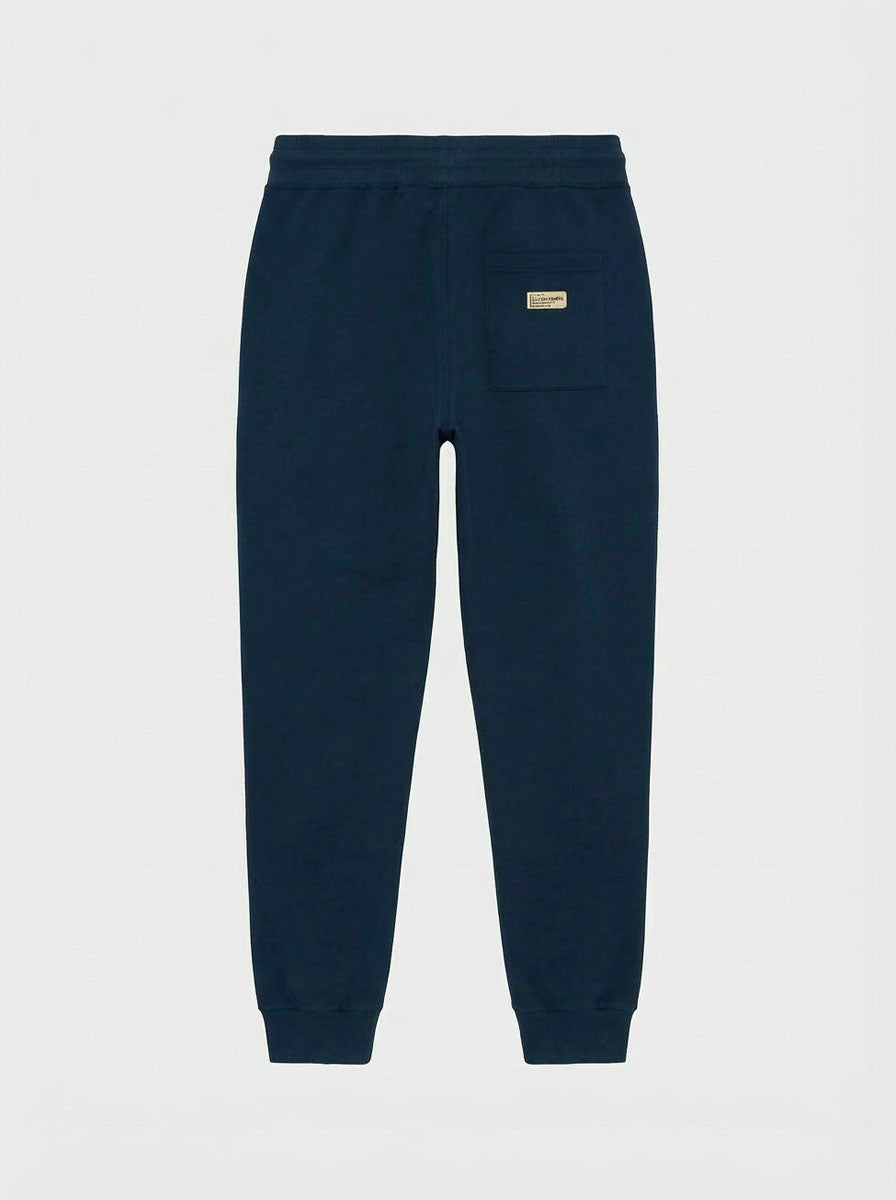 Pantaloni felpa con logo ricamato sul davanti, vita e fondo a coste