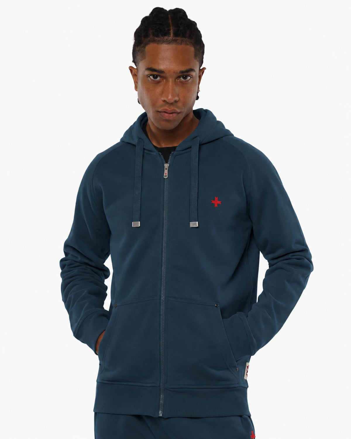 Felpa Carbon con cappuccio e zip