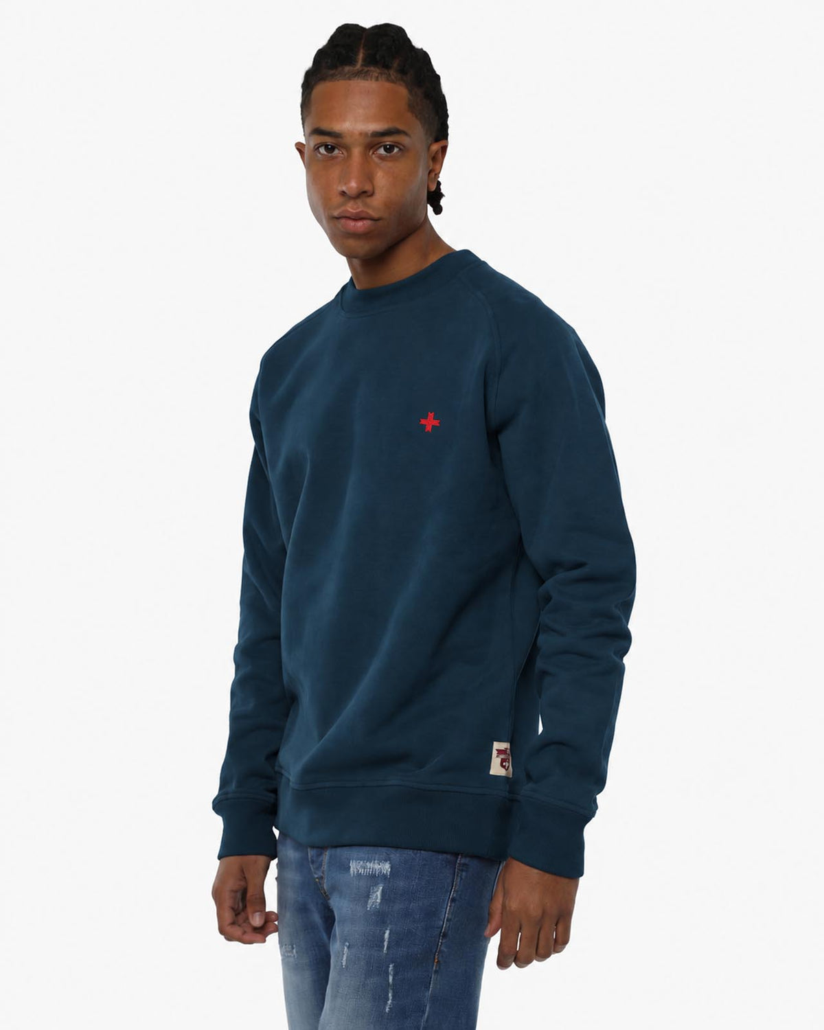 Felpa Carbon girocollo con manica raglan