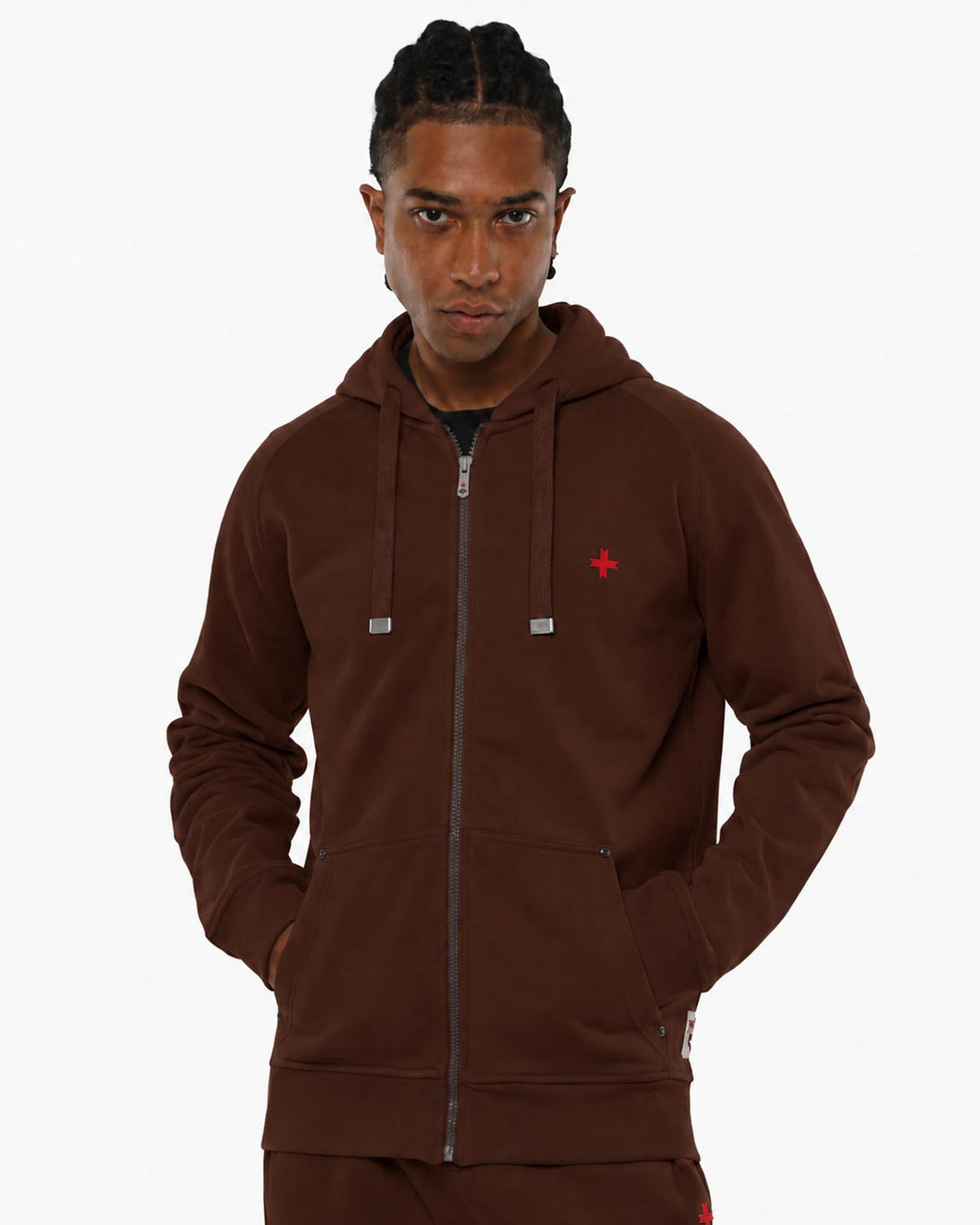 Felpa Carbon con cappuccio e zip