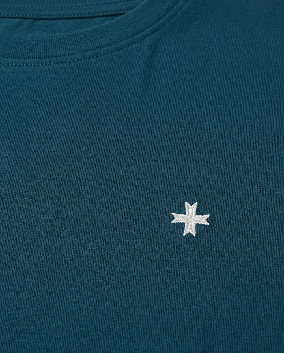 T-shirt girocollo maniche corte con micrologo ricamato